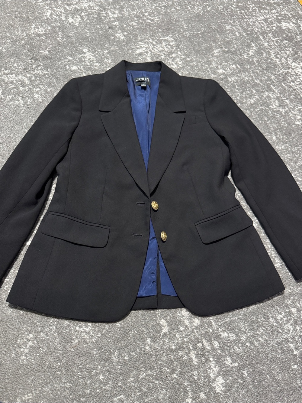 J. Crew Willa Black Single-Breasted Two-Button Blazer